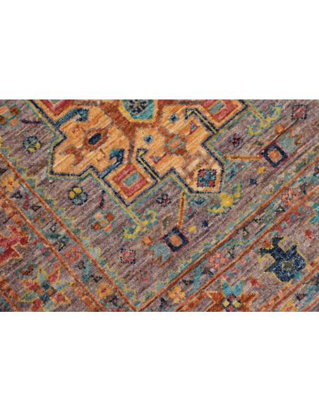 Tappeto Tribal Pakistan 80x260 Grigio Arancio G