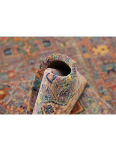 Tappeto Tribal Pakistan 80x260 Grigio Arancio G