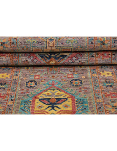 Tappeto Tribal Pakistan 80x260 Grigio Arancio G