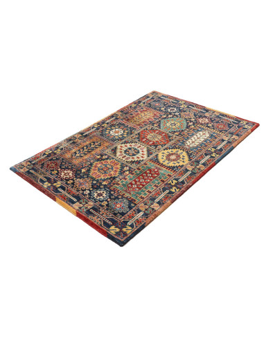 Tappeto Tribal Pakistan 100x152 Blu Navy Rosso