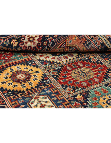 Tappeto Tribal Pakistan 100x152 Blu Navy Rosso