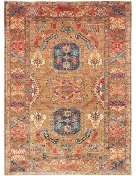 Tappeto Kazak Fine Pakistan 174x236 Marrone Oro