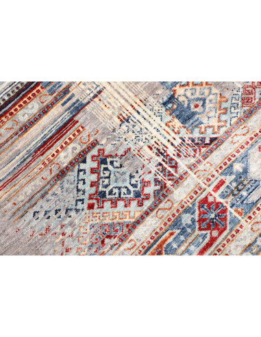 Rug Siva Pakistan 120x182 Grey Blue Red Orange
