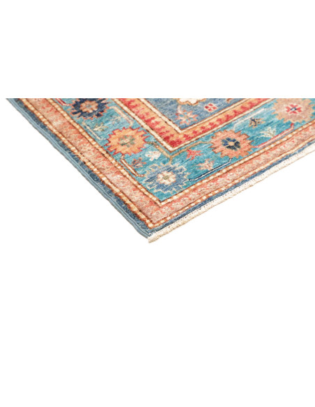 Rug Kazak Fine Pakistan 80x130 Teal Blue Terrac