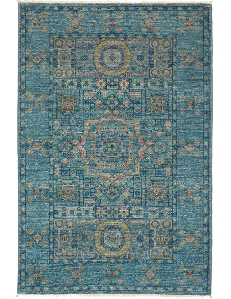 Tappeto Mamlouk Pakistan 80x121 Turchese Blu Te