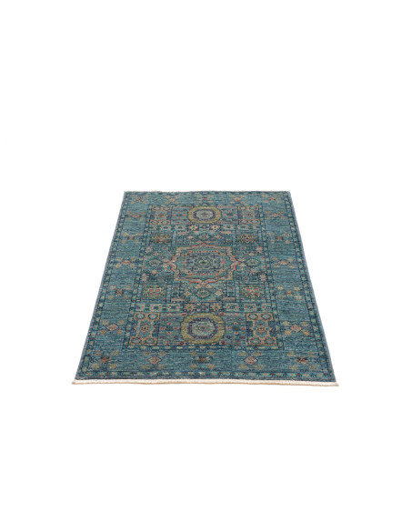 Tappeto Mamlouk Pakistan 80x121 Turchese Blu Te