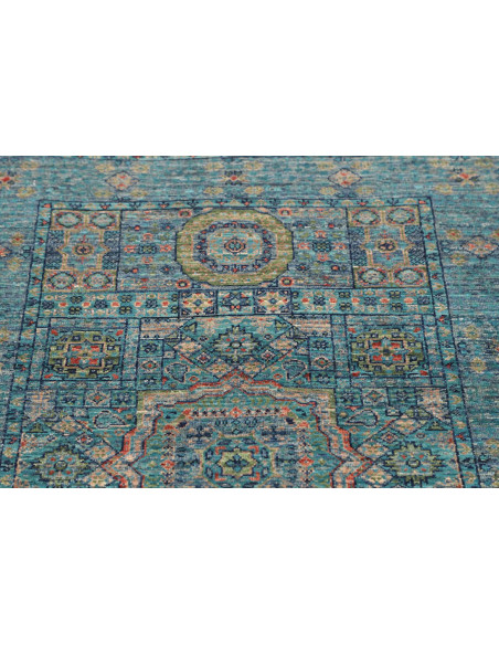 Tappeto Mamlouk Pakistan 80x121 Turchese Blu Te
