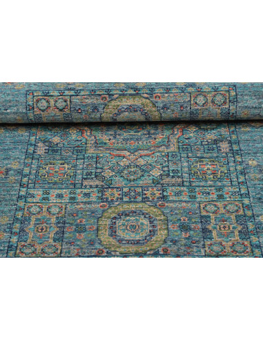 Tappeto Mamlouk Pakistan 80x121 Turchese Blu Te