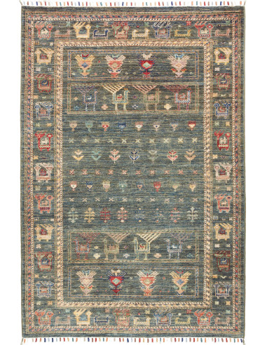 Rug Rubin Pakistan 100x152 Teal Terracotta Beig