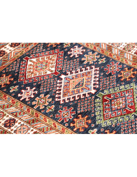 Tappeto Kazak Fine Pakistan 92x150 Blu Scuro Ro