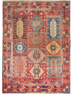 Rug Tribal Pakistan 180x246 Terracotta Red Blue