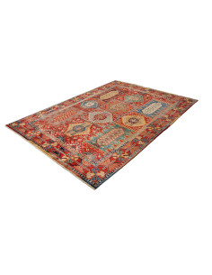 Rug Tribal Pakistan 180x246 Terracotta Red Blue 2