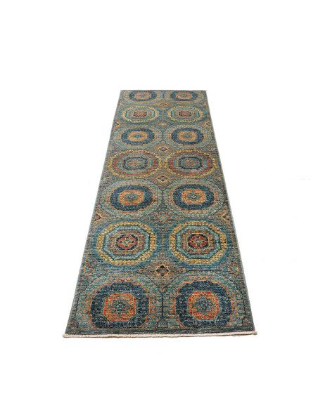Rug Mamlouk Pakistan 80x255 Petrol Blue Dark Bl