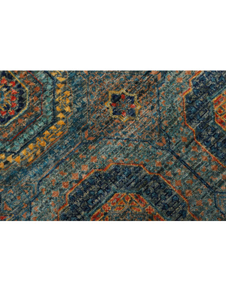 Rug Mamlouk Pakistan 80x255 Petrol Blue Dark Bl
