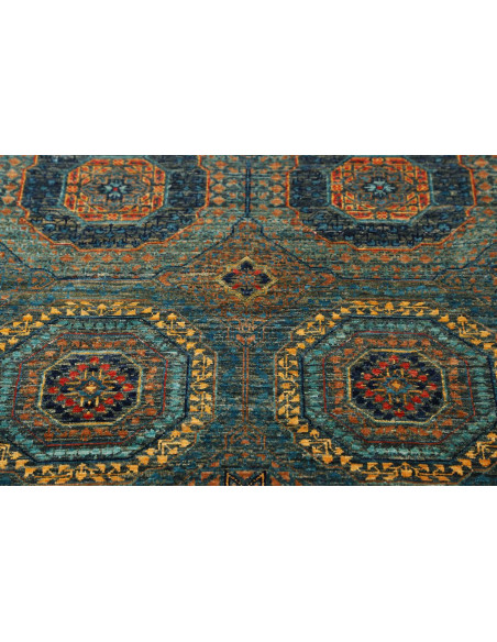 Rug Mamlouk Pakistan 80x255 Petrol Blue Dark Bl