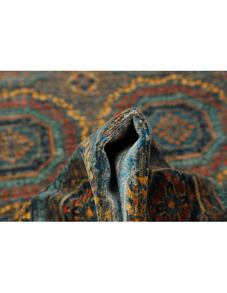 Rug Mamlouk Pakistan 80x255 Petrol Blue Dark Bl