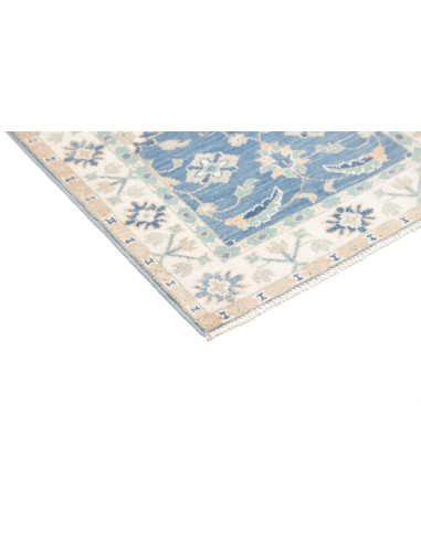 Tappeto Kazak Afghanistan 65x171 Blu Avio Crema