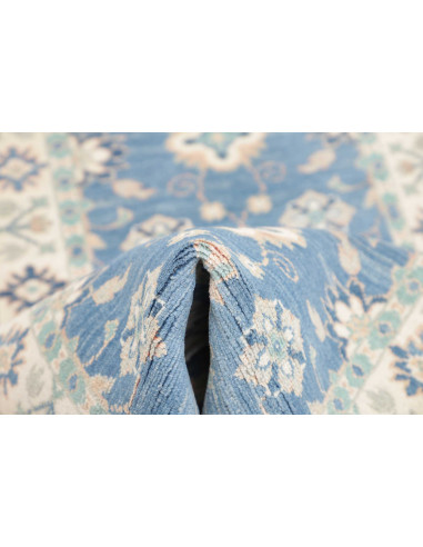Tappeto Kazak Afghanistan 65x171 Blu Avio Crema