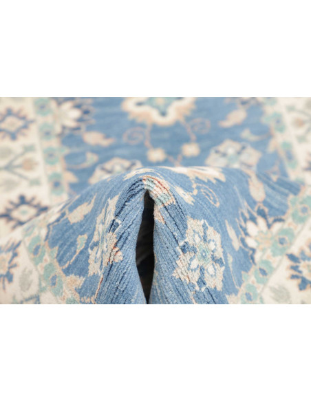 Tappeto Kazak Afghanistan 65x171 Blu Avio Crema