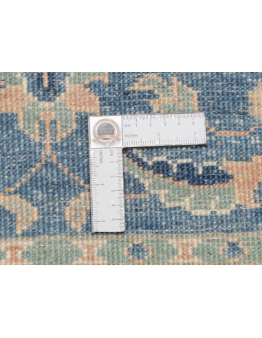 Tappeto Kazak Afghanistan 65x171 Blu Avio Crema