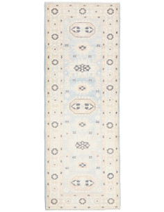 Tappeto Kazak Afghanistan 63x175 Azzurro Cielo
