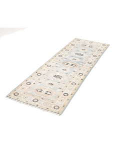 Tappeto Kazak Afghanistan 63x175 Azzurro Cielo 2
