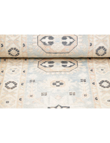 Tappeto Kazak Afghanistan 63x175 Azzurro Cielo