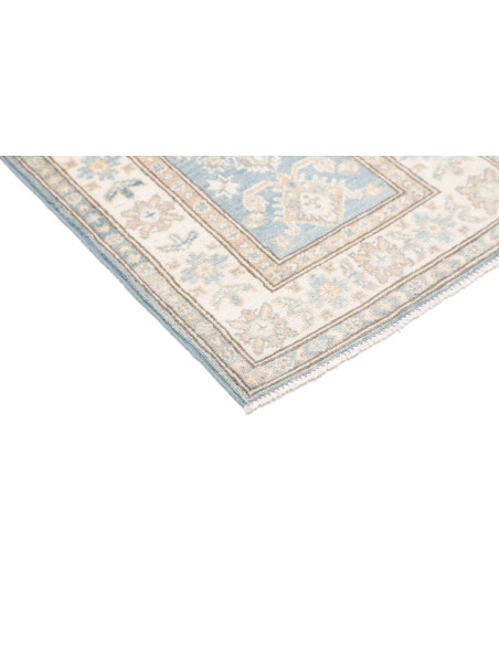 Tappeto Kazak Afghanistan 65x202 Azzurro Crema