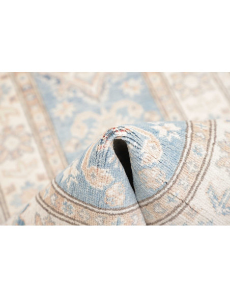 Tappeto Kazak Afghanistan 65x202 Azzurro Crema