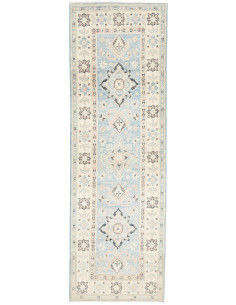 Tappeto Kazak Afghanistan 62x179 Azzurro Chiaro