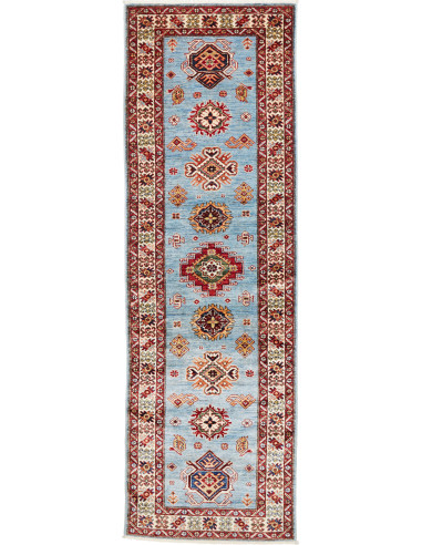 Tappeto Kazak Fine Pakistan 85x263 Azzurro Ciel