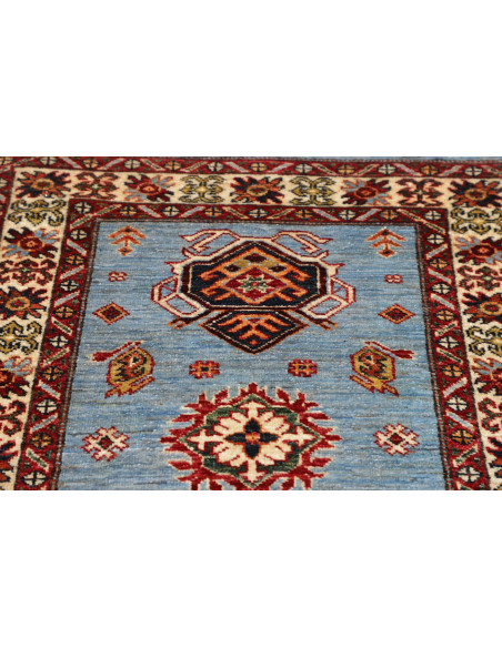 Tappeto Kazak Fine Pakistan 85x263 Azzurro Ciel