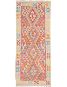 Tappeto Kilim Afghanistan 78x191 Crema Rosa Ros
