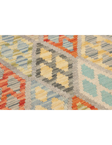 Rug Kilim Afghanistan 75x240 Grey Orange Blue Y
