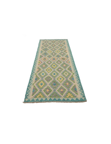 Tappeto Kilim Afghanistan 91x245 Crema Verde Ac
