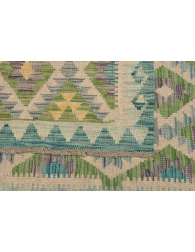 Tappeto Kilim Afghanistan 91x245 Crema Verde Ac