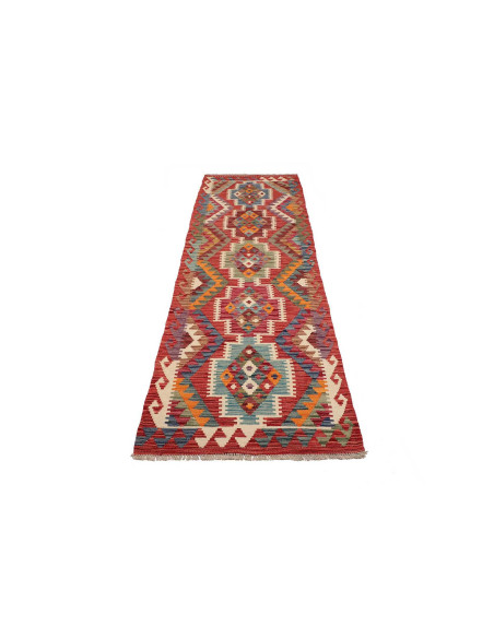 Tappeto Kilim Afghanistan 80x244 Rosso Mattone