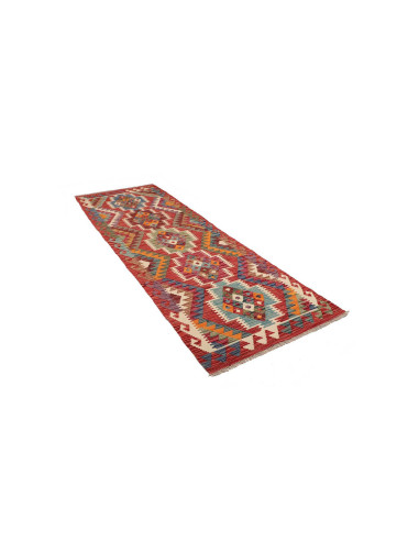 Tappeto Kilim Afghanistan 80x244 Rosso Mattone