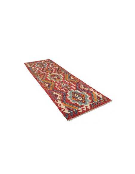 Tappeto Kilim Afghanistan 80x244 Rosso Mattone