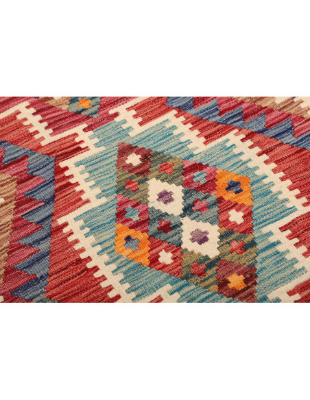 Tappeto Kilim Afghanistan 80x244 Rosso Mattone