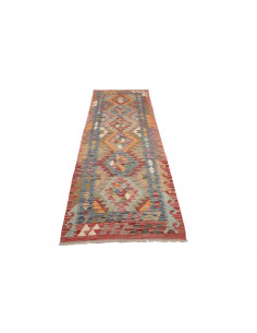 Tappeto Kilim Afghanistan 82x246 Blu Rosso Aran 2