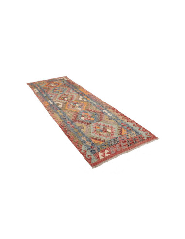 Tappeto Kilim Afghanistan 82x246 Blu Rosso Aran