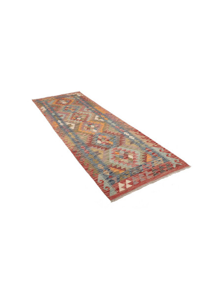 Tappeto Kilim Afghanistan 82x246 Blu Rosso Aran