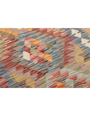 Tappeto Kilim Afghanistan 82x246 Blu Rosso Aran