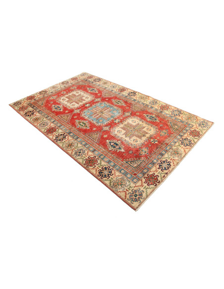 Tappeto Kazak Fine Pakistan 155x246 Rosso Terra