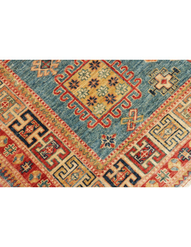 Rug Kazak Fine Pakistan 143x195 Teal Cream Red