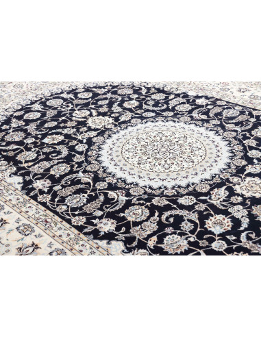 Tappeto Nain 6la Persia 214x305 Blu Notte Crema