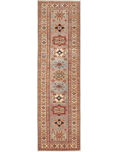 Rug Kazak Fine Pakistan 83x291 Grey Blue Red Cr