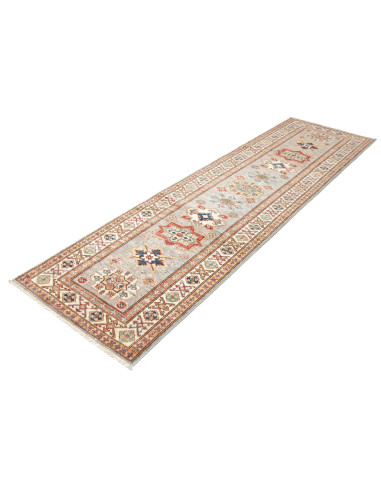 Rug Kazak Fine Pakistan 83x291 Grey Blue Red Cr