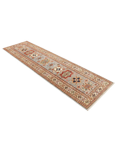 Rug Kazak Fine Pakistan 83x291 Grey Blue Red Cr
